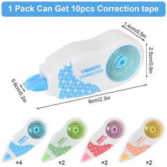 10pcs Correction Roller & Tape Set - Non-Toxic Out Tape