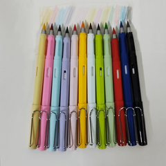 12pcs Colorful Eternity Pencil Erasable Lead Pencil Pen No Sharpening