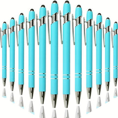 2 in 1 Metal Handwriting Pen, 1.0mm Tip, Rainbow Rubber Ballpoint Pen