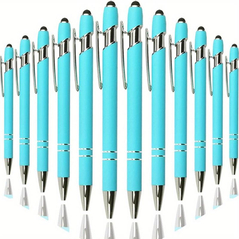 2 in 1 Metal Handwriting Pen, 1.0mm Tip, Rainbow Rubber Ballpoint Pen