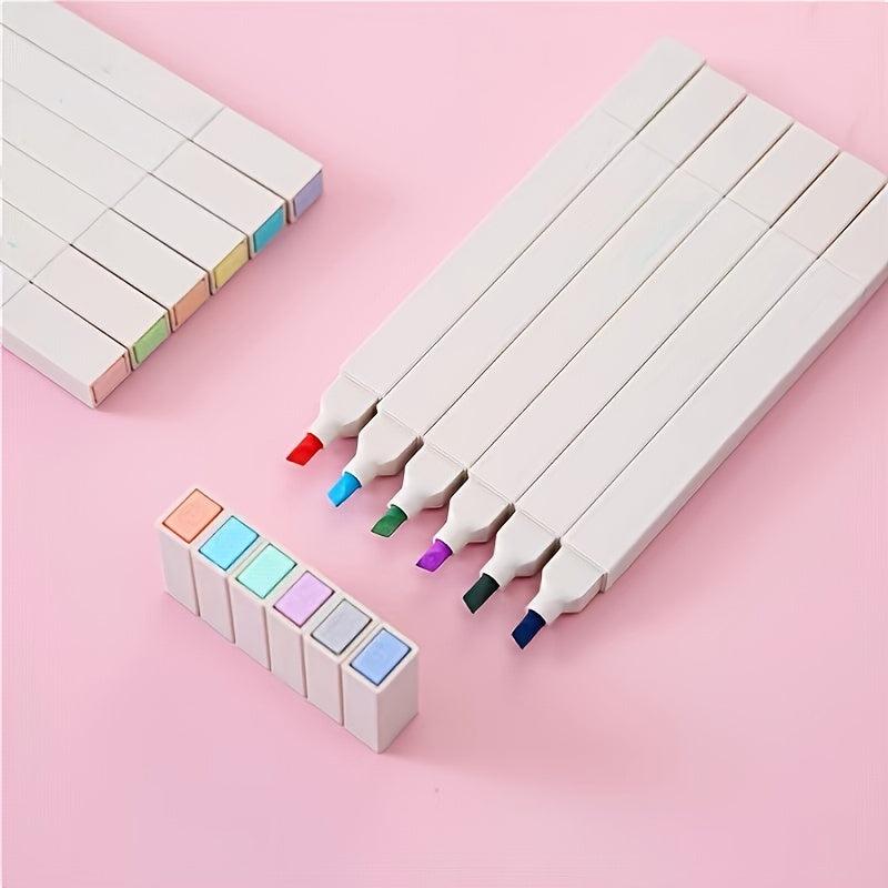 6pcs Double Headed Highlighter Markers in Bright Colors