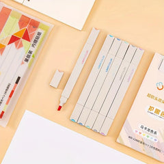 6pcs Double Headed Highlighter Markers in Bright Colors