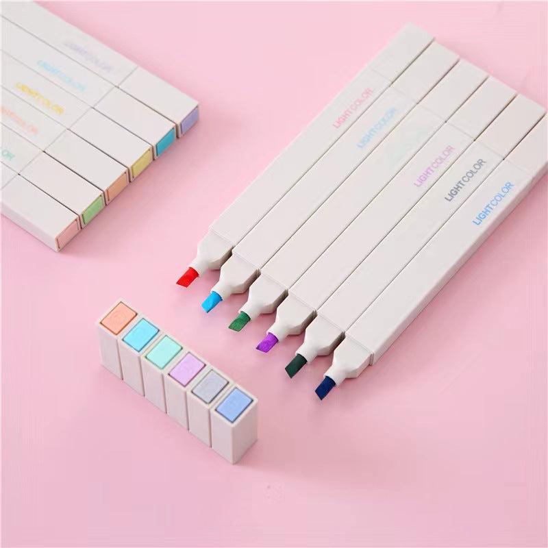 6pcs Double Headed Highlighter Markers in Bright Colors