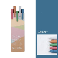 5 Morandi Gel Pens with 0.5mm Refills for Vibrant Writing