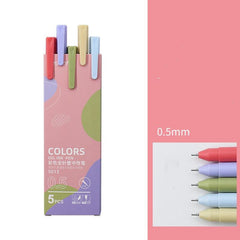 5 Morandi Gel Pens with 0.5mm Refills for Vibrant Writing