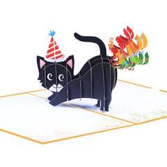 3D Pop up Rainbow Kitten Birthday Card - Perfect for Birthdays
