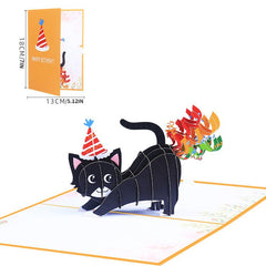 3D Pop up Rainbow Kitten Birthday Card - Perfect for Birthdays
