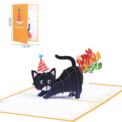 3D Pop up Rainbow Kitten Birthday Card - Perfect for Birthdays