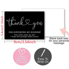 50 Hot Stamped Thank You Cards for Gift Packaging Decoration