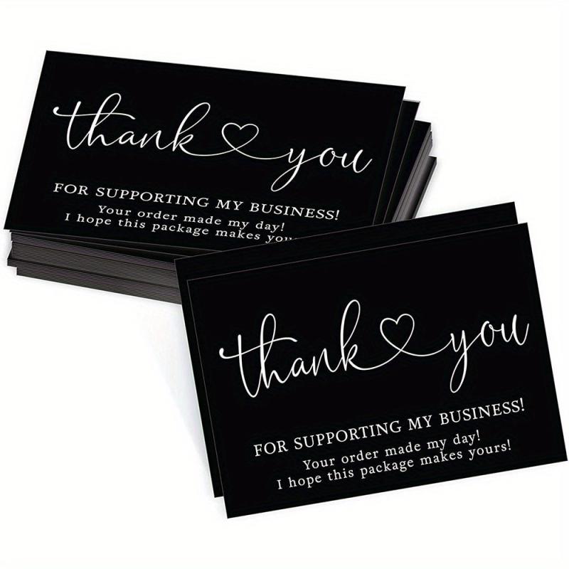 50 Hot Stamped Thank You Cards for Gift Packaging Decoration