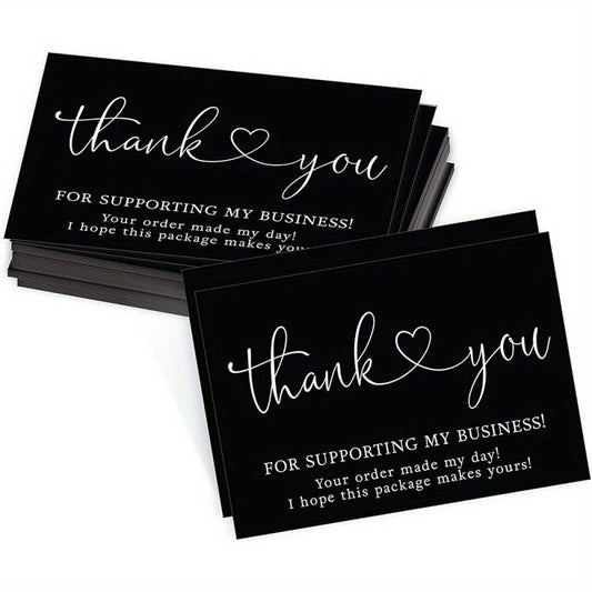 50 Hot Stamped Thank You Cards for Gift Packaging Decoration
