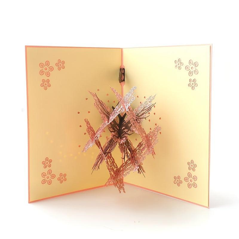 3D Romantic Couple Anniversary Card, Girlfriend Gift