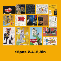 15Pcs Basquiat Art Poster Cards Dorm Bedroom Decor