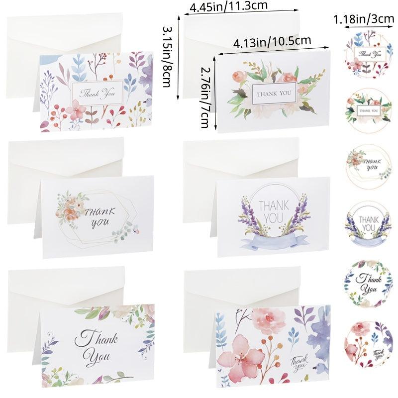 6Pcs Thank You Cards With Envelopes - Encouragement Cards