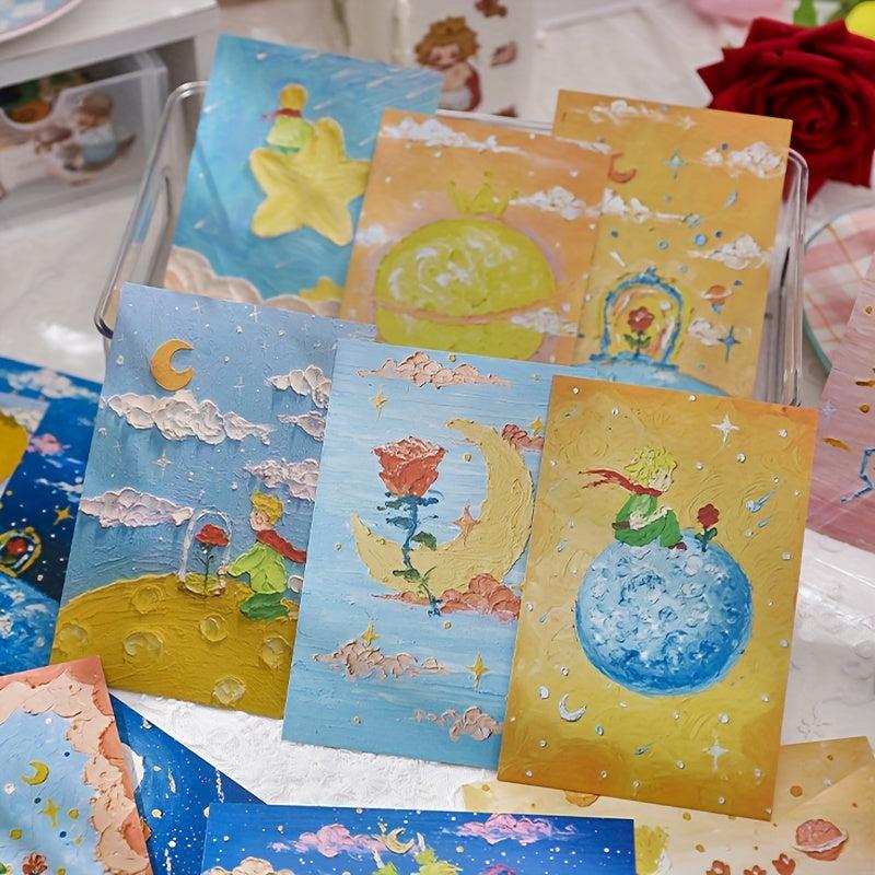30 Pcs Little Prince Painting Postcard Hand-painted DIY Student Gift