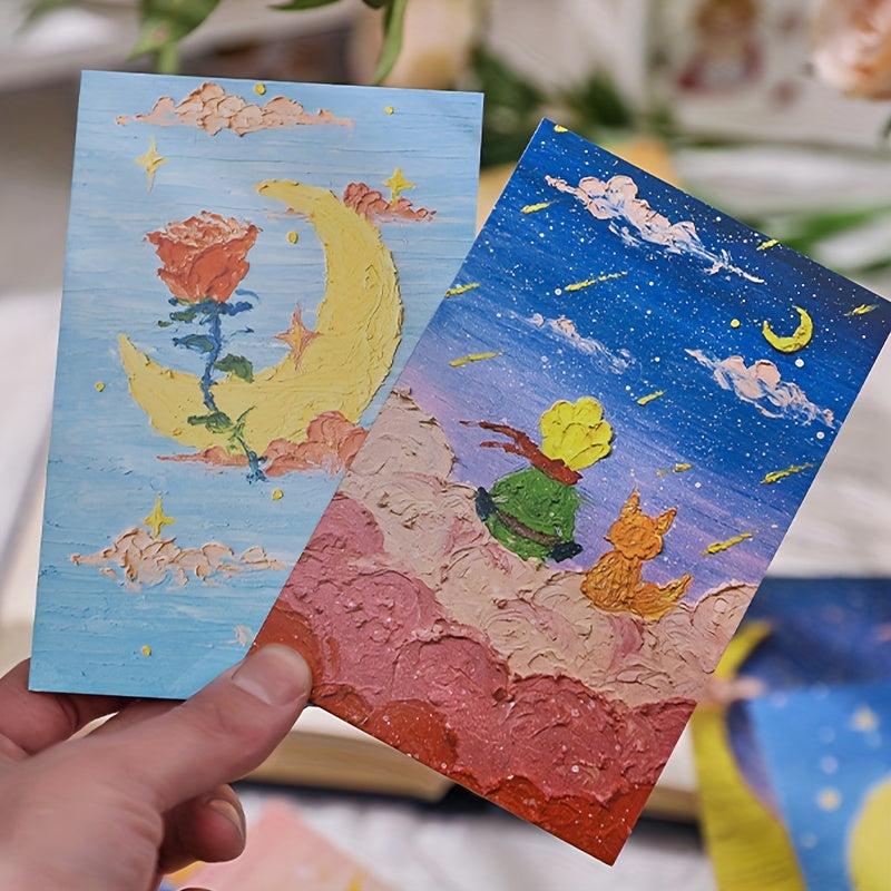 30 Pcs Little Prince Painting Postcard Hand-painted DIY Student Gift