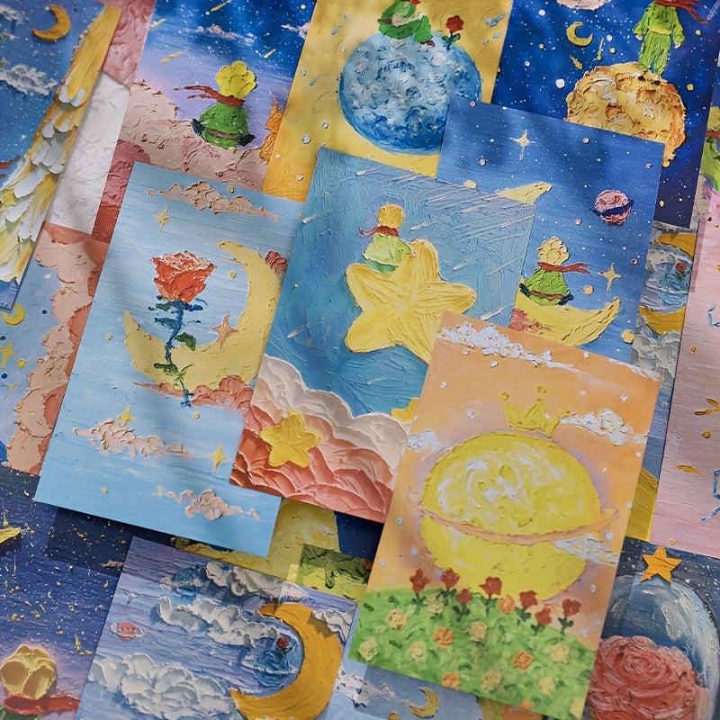 30 Pcs Little Prince Painting Postcard Hand-painted DIY Student Gift