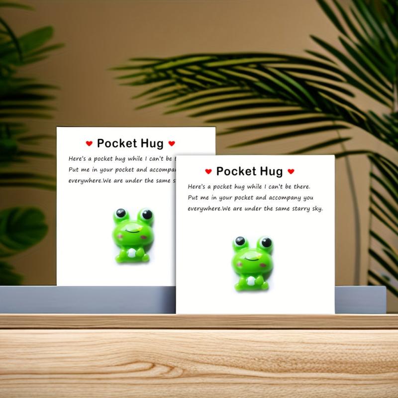 Pocket Hug Resin Animal Decoration with Encouraging Card - Stress Relief Gift