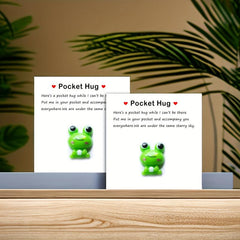 Pocket Hug Resin Animal Decoration with Encouraging Card - Stress Relief Gift