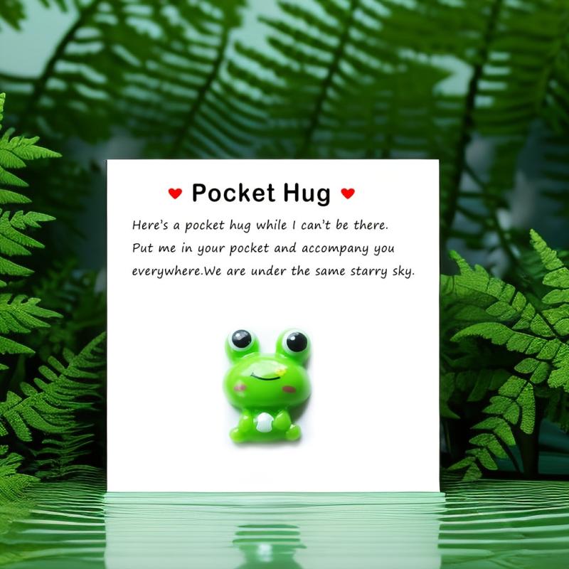 Pocket Hug Resin Animal Decoration with Encouraging Card - Stress Relief Gift