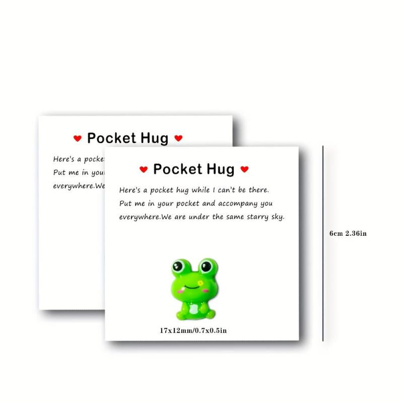 Pocket Hug Resin Animal Decoration with Encouraging Card - Stress Relief Gift