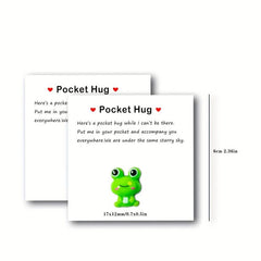 Pocket Hug Resin Animal Decoration with Encouraging Card - Stress Relief Gift