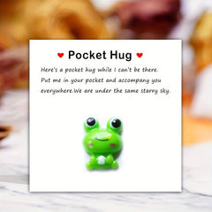 Pocket Hug Resin Animal Decoration with Encouraging Card - Stress Relief Gift