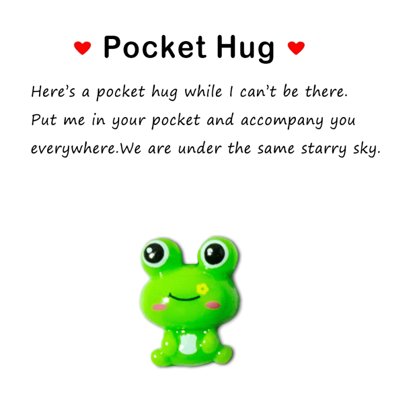 Pocket Hug Resin Animal Decoration with Encouraging Card - Stress Relief Gift