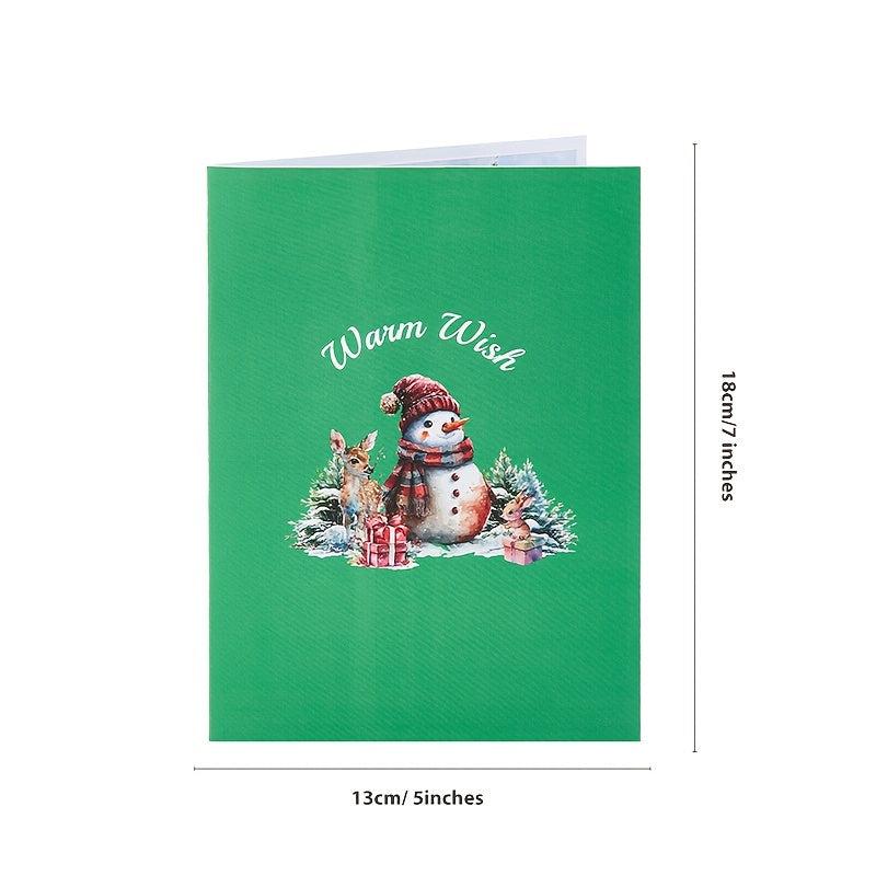 1pc Christmas Pop Up Card Warm Wish 3D Greeting Card