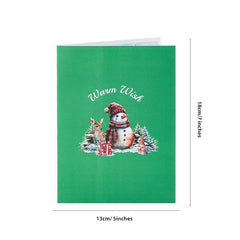 1pc Christmas Pop Up Card Warm Wish 3D Greeting Card