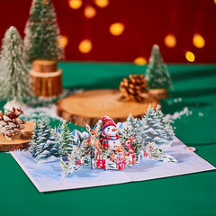 1pc Christmas Pop Up Card Warm Wish 3D Greeting Card