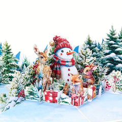 1pc Christmas Pop Up Card Warm Wish 3D Greeting Card