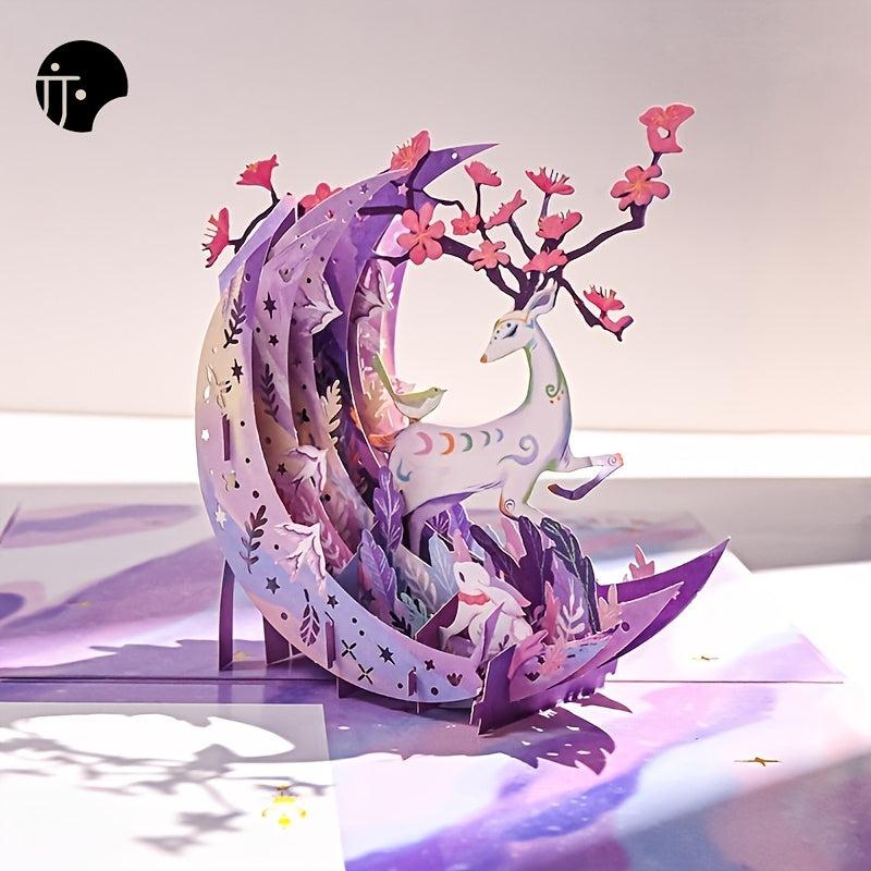 1pc Ziyi 3D Pop Up Greeting Card Graduation Tanabata Birthday Gift Small Card