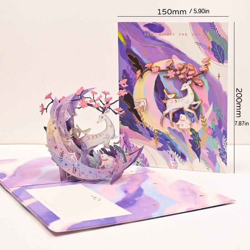 1pc Ziyi 3D Pop Up Greeting Card Graduation Tanabata Birthday Gift Small Card
