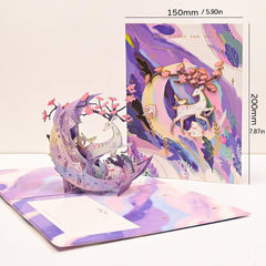 1pc Ziyi 3D Pop Up Greeting Card Graduation Tanabata Birthday Gift Small Card