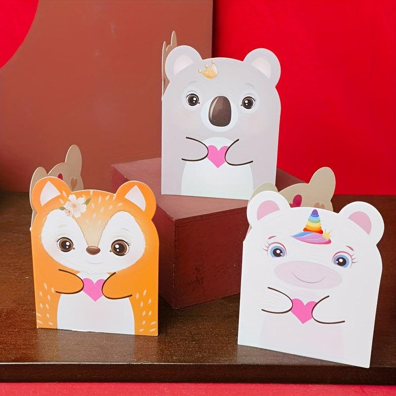 10pcs Animal Flower Gift Teacher Birthday Thank You Greeting Card