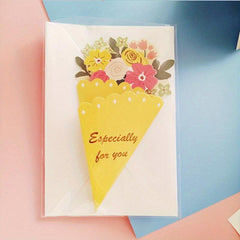 3pcs Bouquet Greeting Cards for Thanksgiving, Mothers, Special Friends