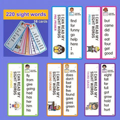 220 Sight Words Cards for Ages 3-8 Montessori Learning Tools