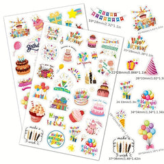 20pcs Cartoon Happy Birthday Cards With Envelope Sticker