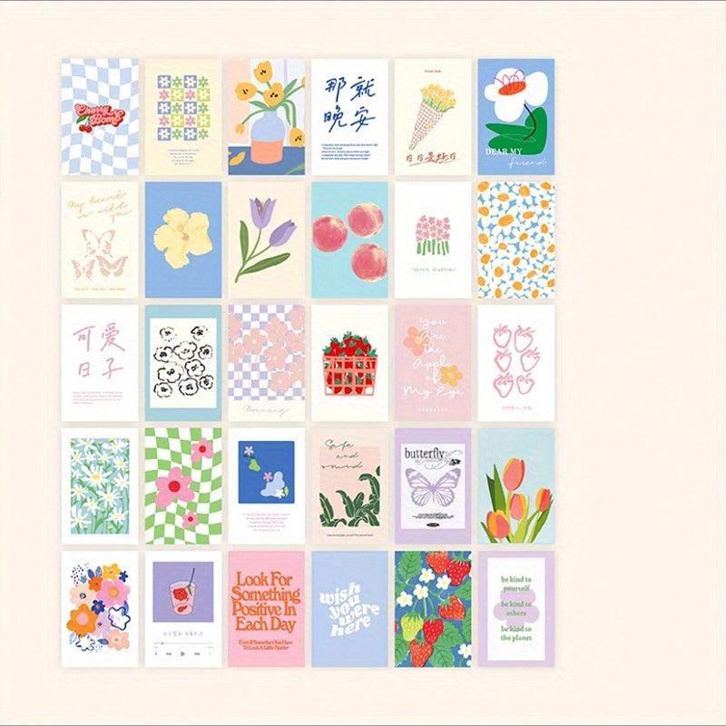 30 Floral Wall Decor Postcards for Home Decoration