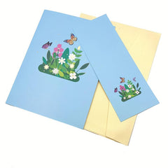 3D Greeting Card For Birthday Anniversary Pop Up With Note Card & Envelope