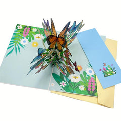 3D Greeting Card For Birthday Anniversary Pop Up With Note Card & Envelope