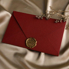 2pcs Linen Textured Paper Envelope Greeting Card Set
