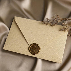 2pcs Linen Textured Paper Envelope Greeting Card Set