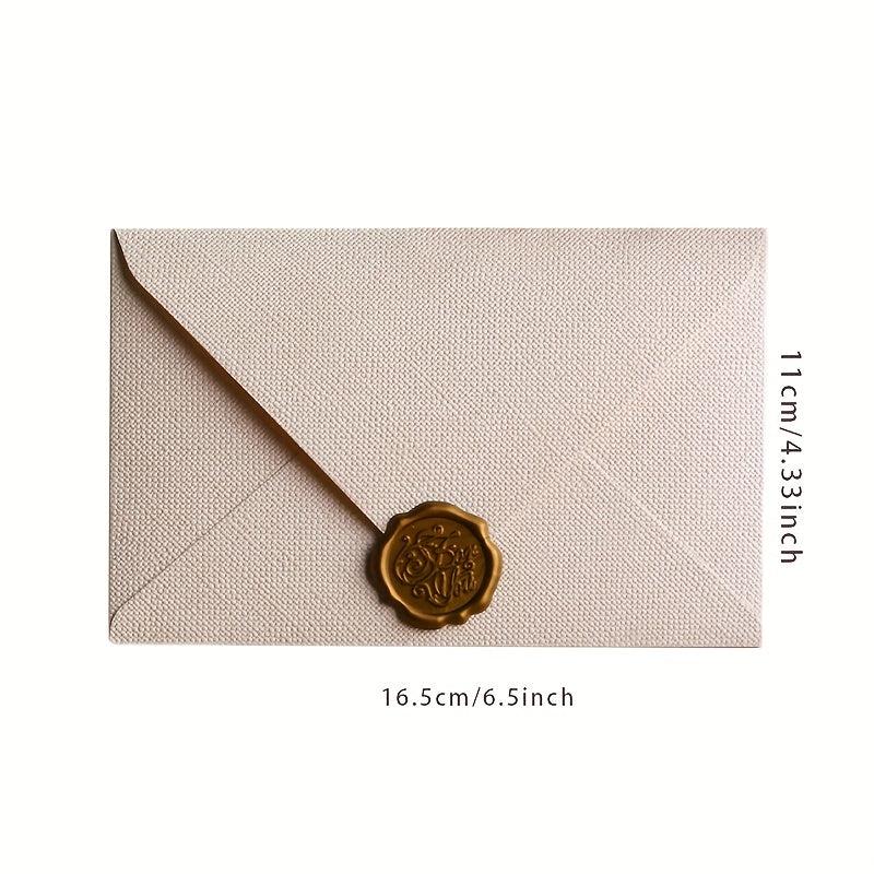 2pcs Linen Textured Paper Envelope Greeting Card Set