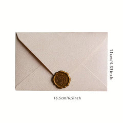 2pcs Linen Textured Paper Envelope Greeting Card Set