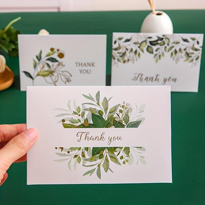 Pack of 6 Foil Fresh Thank You Cards and Envelopes Set