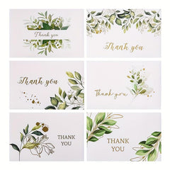 Pack of 6 Foil Fresh Thank You Cards and Envelopes Set