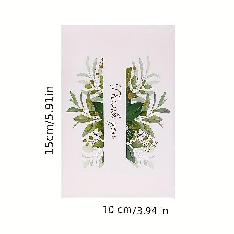 Pack of 6 Foil Fresh Thank You Cards and Envelopes Set