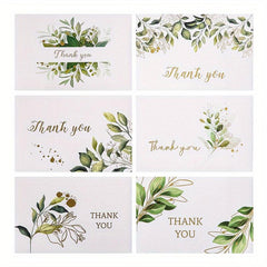 Pack of 6 Foil Fresh Thank You Cards and Envelopes Set
